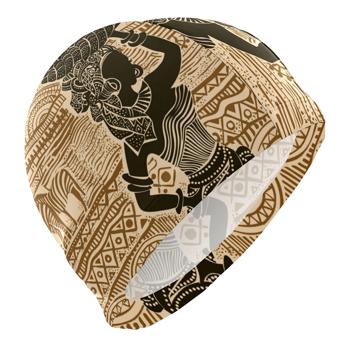Buy Hupery Beautiful African Woman Swim Cap Easy Put On/Off Swimming