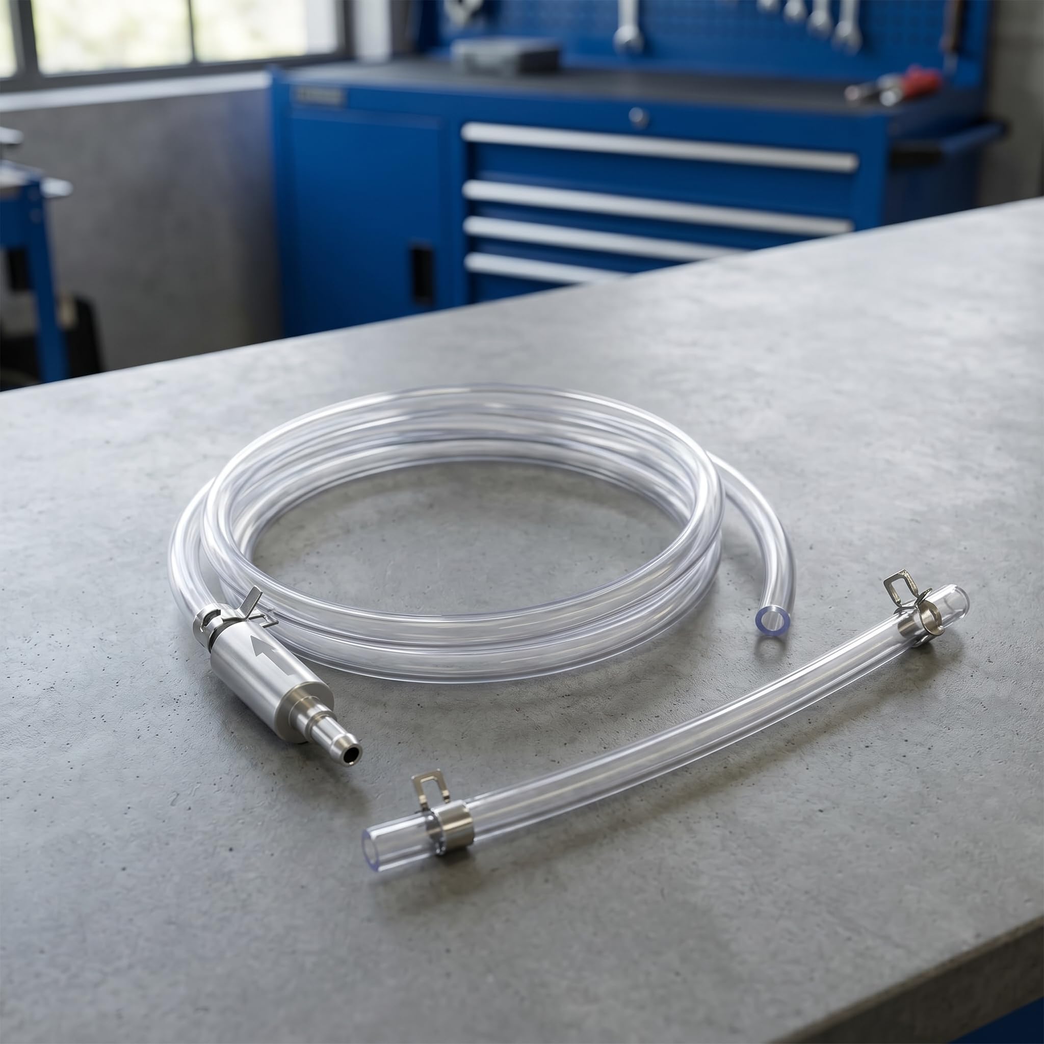 Kit Spurgo Freni Moto, Siringa per Spurgo Freni Motocicletta, Strumento per Sanguinamento Impianto Freno con Tubo Trasparente e Valvola (Trasparente)