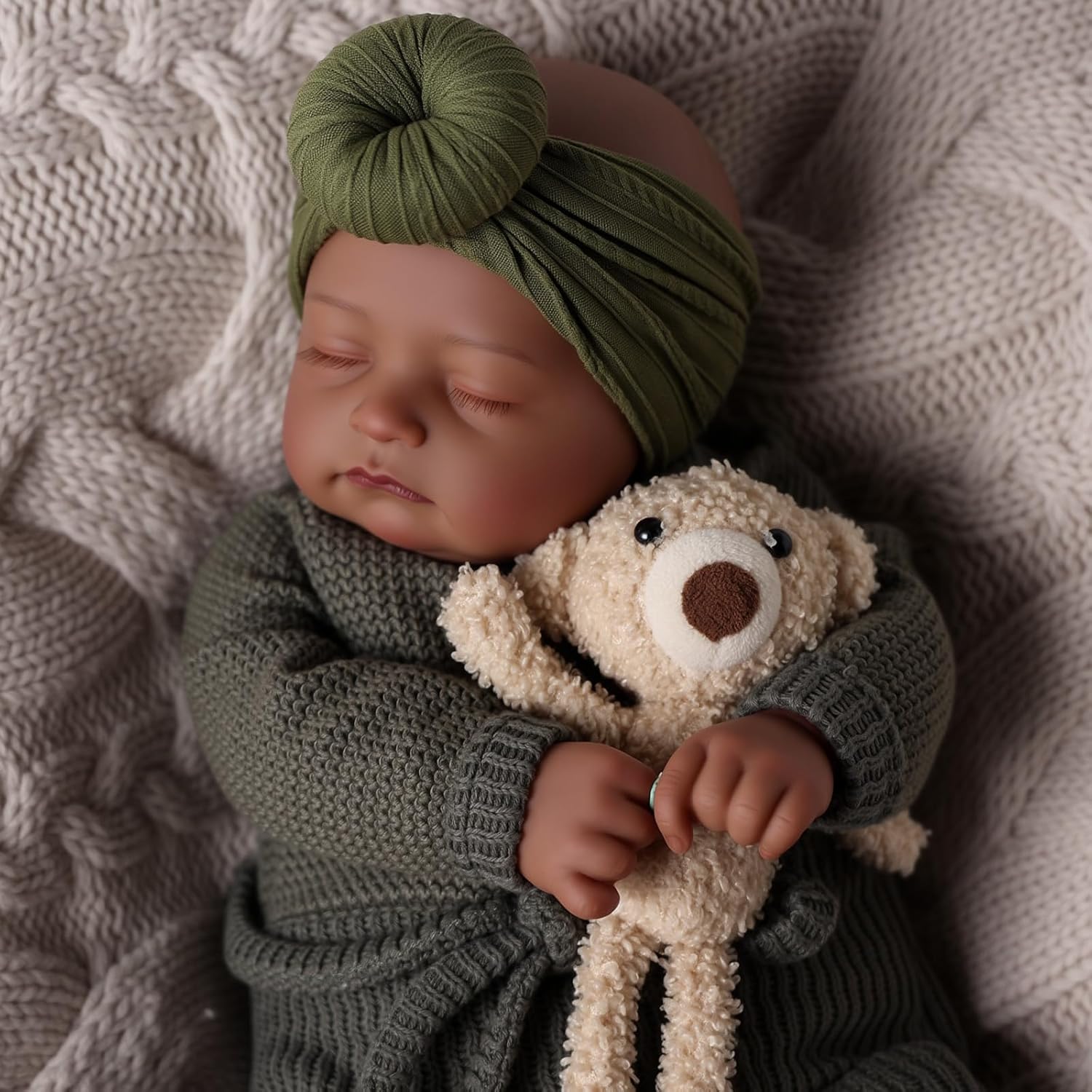 BABESIDE Value 5-Piece Black Baby Doll Set – Includes 20-Inch Lifelike Doll, Clothing, Birth Certificate, Bottle and Magnetic Pacifier, Soft Body Realistic Newborn Gift for Kids Age 3+