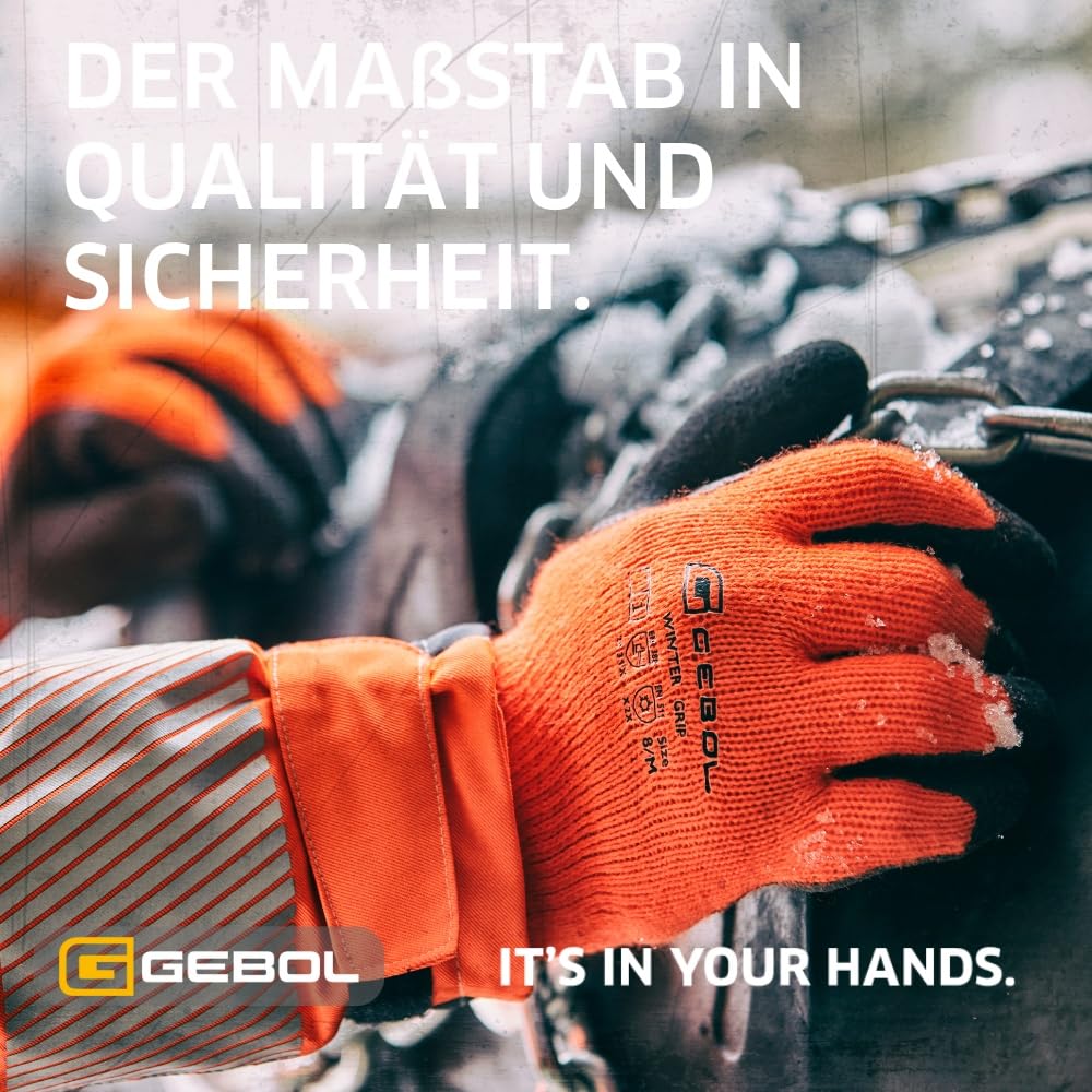 Gebol Winter Grip Winterhandschuhe, 3 Paar, Gr. 10/XL, gefüttert, warm | sicherer Halt bei Nässe, angenehme Passform, auch für Spaziergang & Wandern, langlebig, weiches Innenfutter bei Günstiger Preis