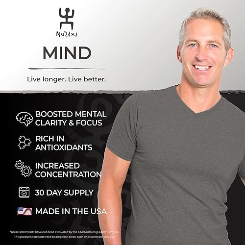 Miniatura 2 de Nuraxi Mind | Fórmula cerebral | Suplemento nutricional | Ingredientes alimenticios naturales | Vitaminas para la salud del cerebro | Larga vida