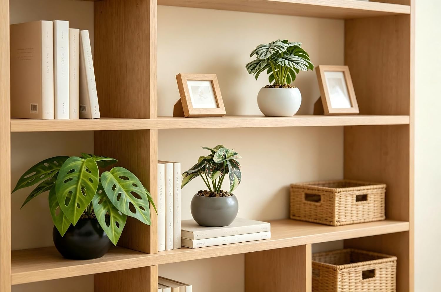 AlphaAcc 3 Pack Mini Fake Plants in Cement Pots for Bathroom Shelf Decor image 4