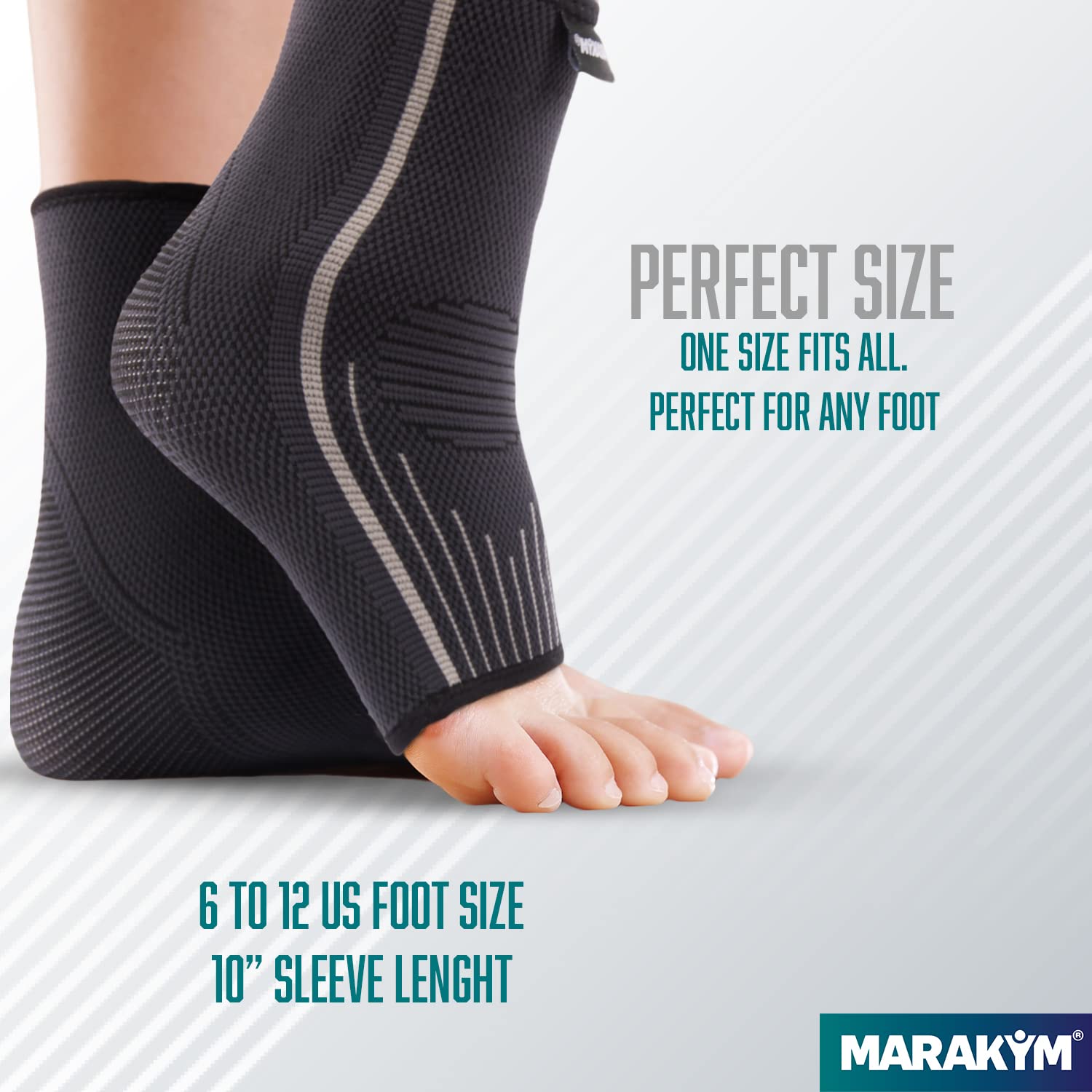 Premium Compression Calcetines para hombres y mujeres - Envoltura médica de compresión para el tobillo - Mangas de soporte para la prevención de lesiones y el alivio del dolor - Paquete de 2