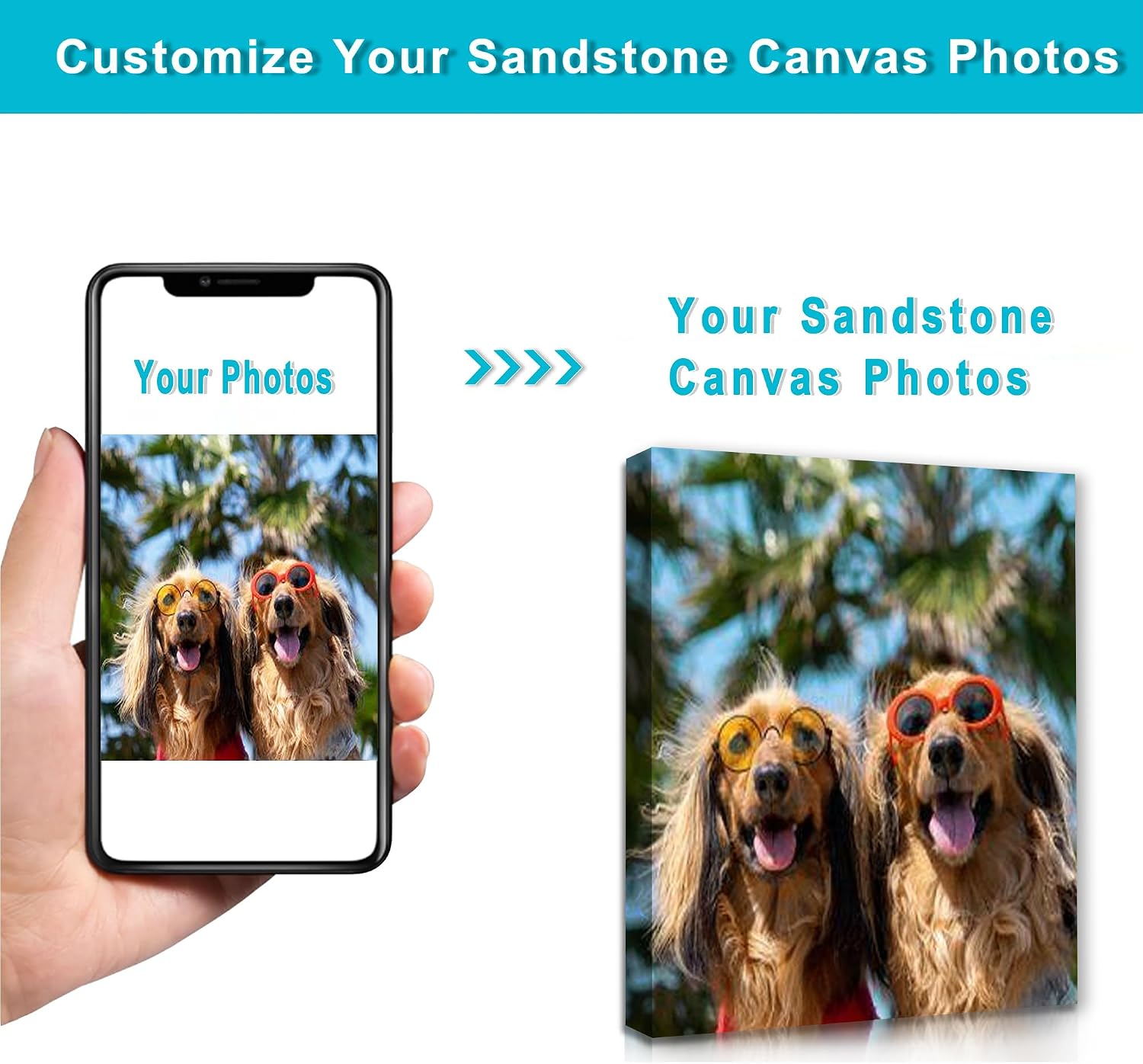 LING Ling's Design Custom Canvas Prints with Your Photos, Personalized Picture to Canvas Wall Art Prints for Family, Wedding, Anniversary, Baby, and Pet Custom Canvas Gift image 2