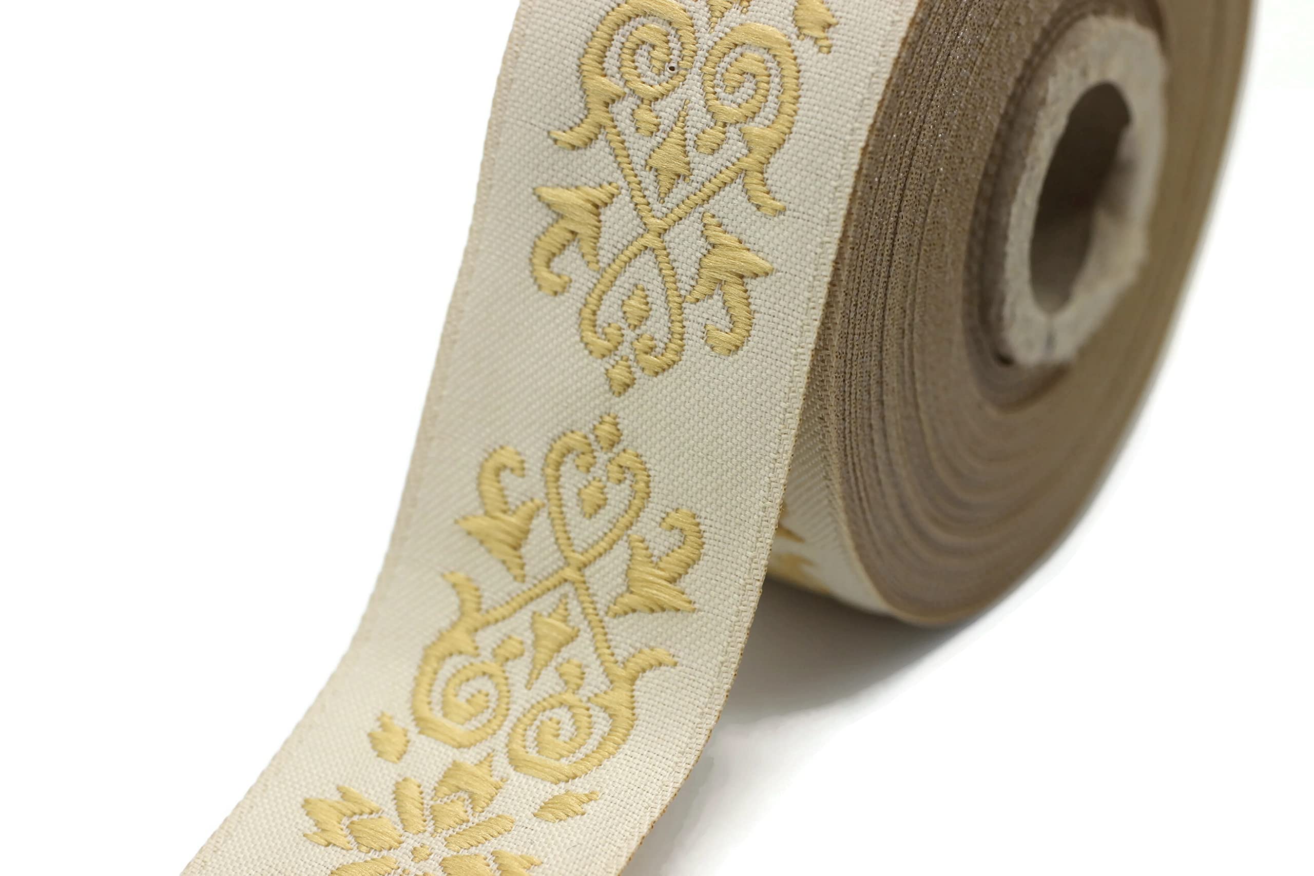 Nastro In Tessuto Jacquard Andalusia 3,5 Cm X 10 M – Argento, Per Tappezzeria E Decorazioni Fai Da Te