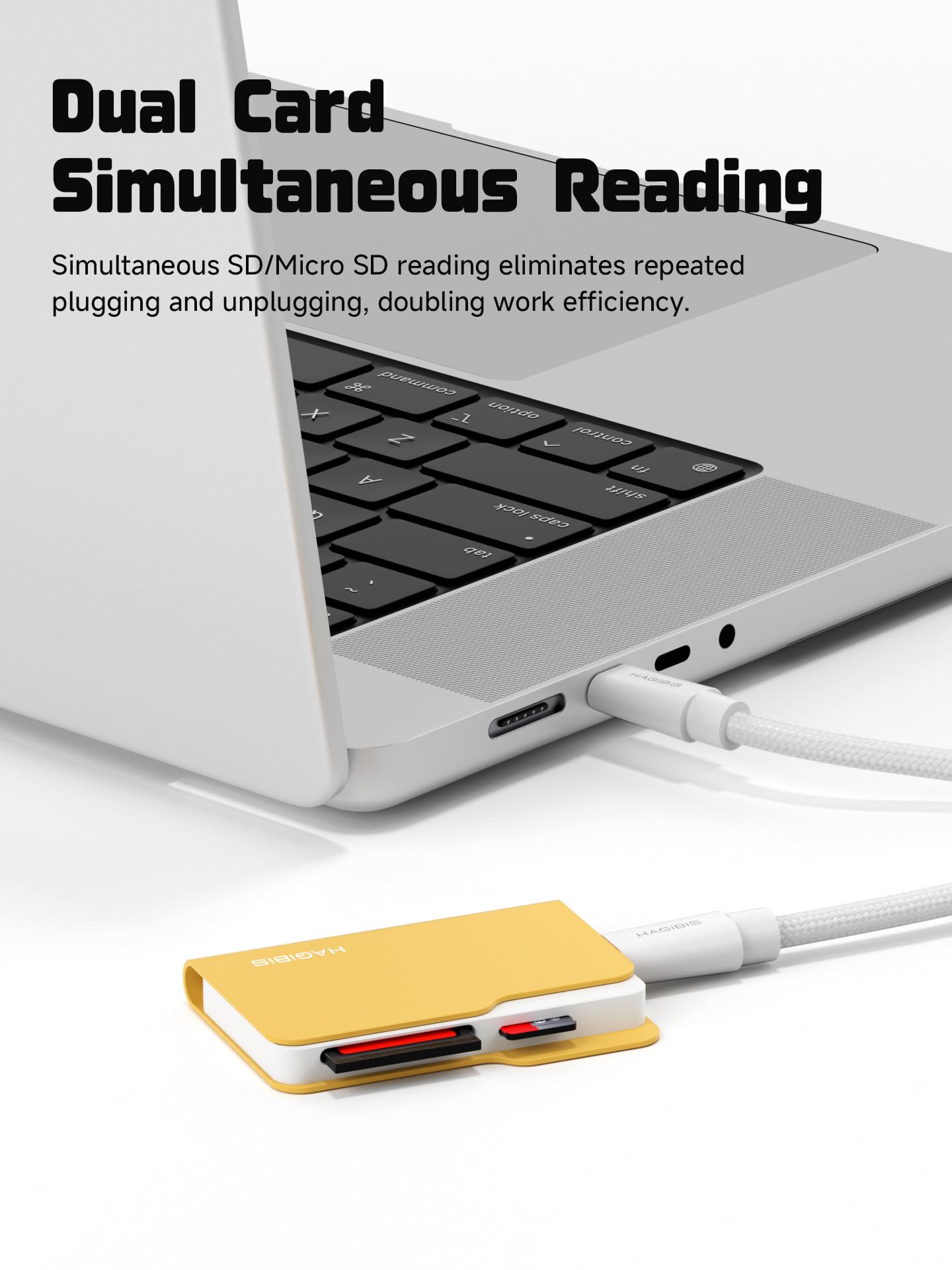 Hagibis Lettore di schede SD/Micro SD 4.0, stile cartella ad alta velocità USB-C a lettore di schede di memoria, adattatore Micro SD SDXC SDHC UHS-II cartella per iPhone 17 16 15 Pro Max, MacBook Pro