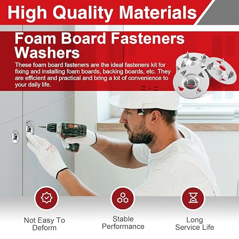 72PCS 1-1/8 Foam Board Fastener Washers, Galvanized Steel