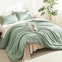 Litanika Comforter Set, Lightweight Solid Bedding Comforter Set, Fluffy Down Alternative Bed Set, Sage Green, King