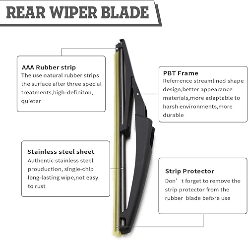 Vista 225 de Juego de tuercas de repuesto para limpiaparabrisas trasero para Jaguar F-PACE 2017-2022, conjunto de accesorios de cubierta del limpiaparabrisas