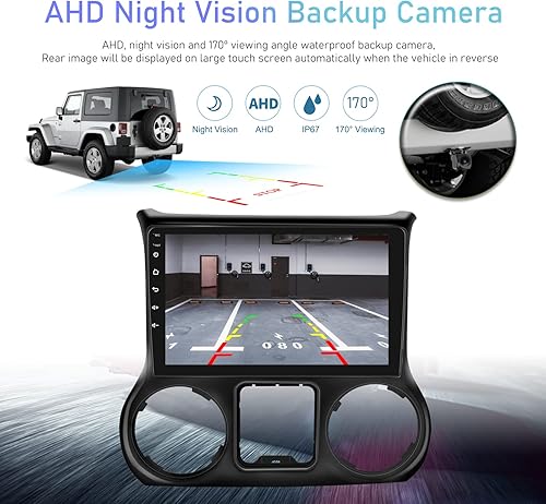 Miniatura 4 de Android 13 Radio de coche para Jeep Wrangler 2015 2016 2017 con Carplay y Android Auto 10.1 pulgadas pantalla táctil estéreo de coche con cámara de