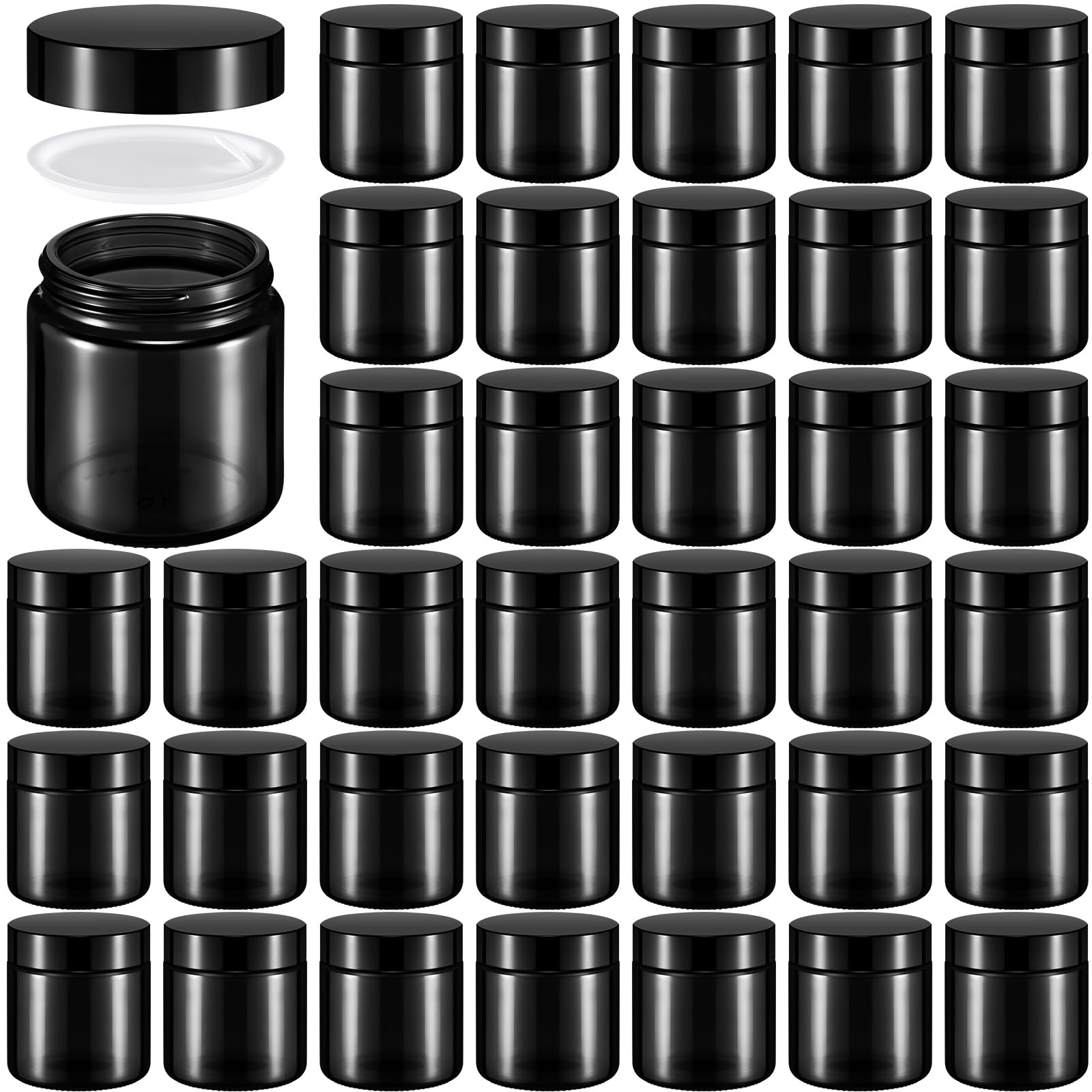 Norme 36 Pcs 4 oz Glass Jars with Lids Leakproof Round Airtight Empty Cosmetic Jars with Inner Liners Lid for Storing Lotions Powder Ointments Candle