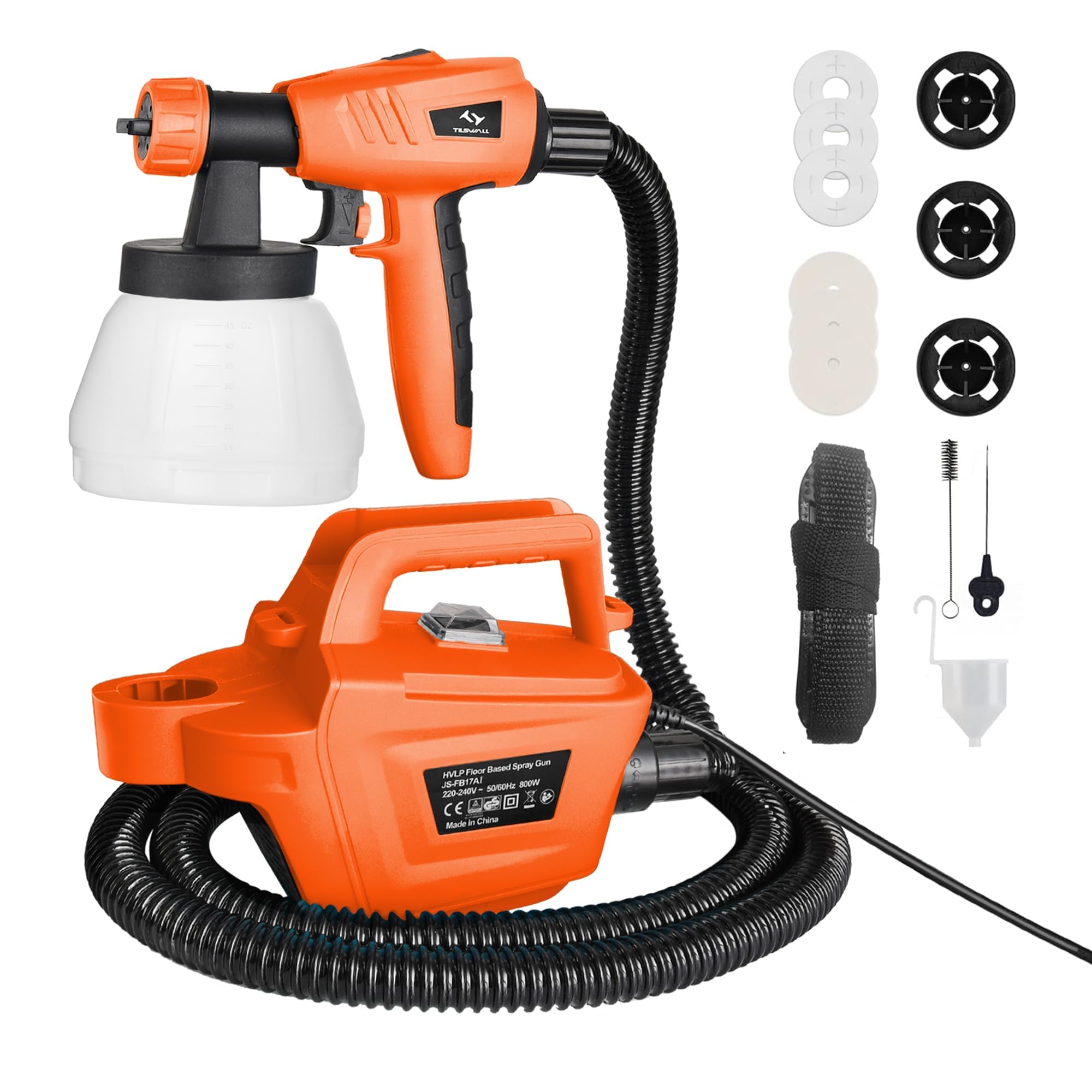 Pistolet peinture 800W avec 3 buses et recipient pour clotures