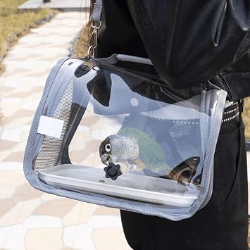 Bird Travel Carrier - Lightweight Breathable Bird Carrying Backpack with Tray Stand Perch - Small Birds Bag for Parrot Parakeet Small Animals for Travel Hiking Camping