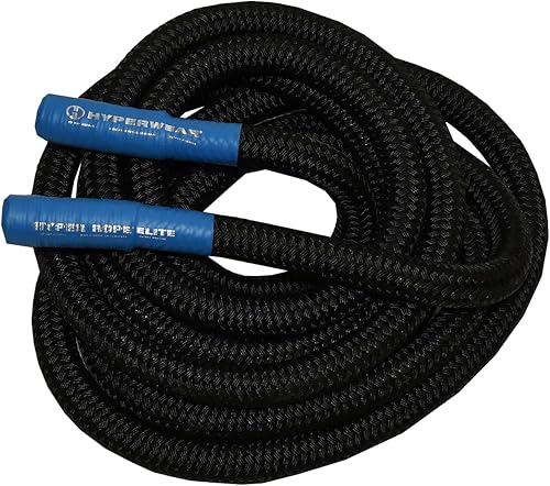 HYPERWEAR Hyper Rope - Cuerda de batalla patentada con núcleo de metal pesado para espacio pequeño, obtén una cuerda de tamaño completo con fuerza