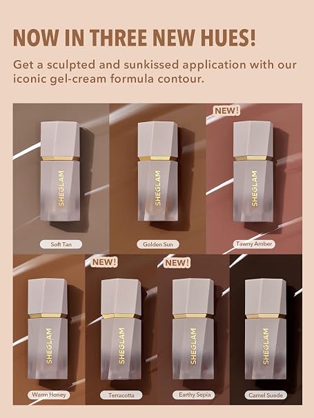 SHEGLAM Sun Sculpt Cool Toned Liquid Contour Stick Long Lasting Cream Bronzer Makeup - Soft Brown