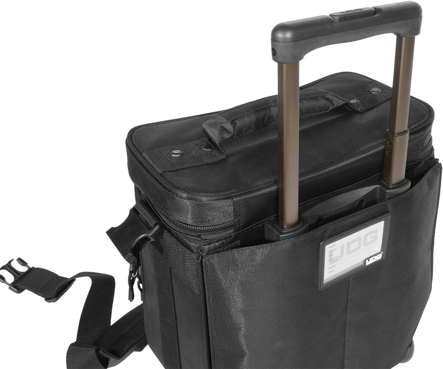 UDG Ultimate Trolley To Go Black Borsa con Trolley porta vinili con maniglia a scomparsa, Nera
