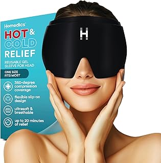 Homedics Hot & Cold Gel Head Cap, Headache Relief, Sinus, Stress, Tension Relief Compress – Heat or Ice Therapy for Migrai...