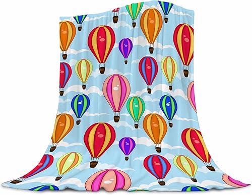 Miniatura 16 de Manta infantil de globo aerostático de dibujos animados de 40 x 50 pulgadas, manta de tiro de franela de felpa para niños y niñas, estampado