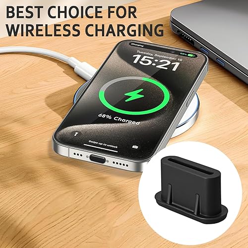 Miniatura 5 de Enchufe antipolvo USB C, paquete de 20 cubiertas de silicona para puerto USB C, cubierta protectora de puerto de carga tipo C para iPhone Ari, serie