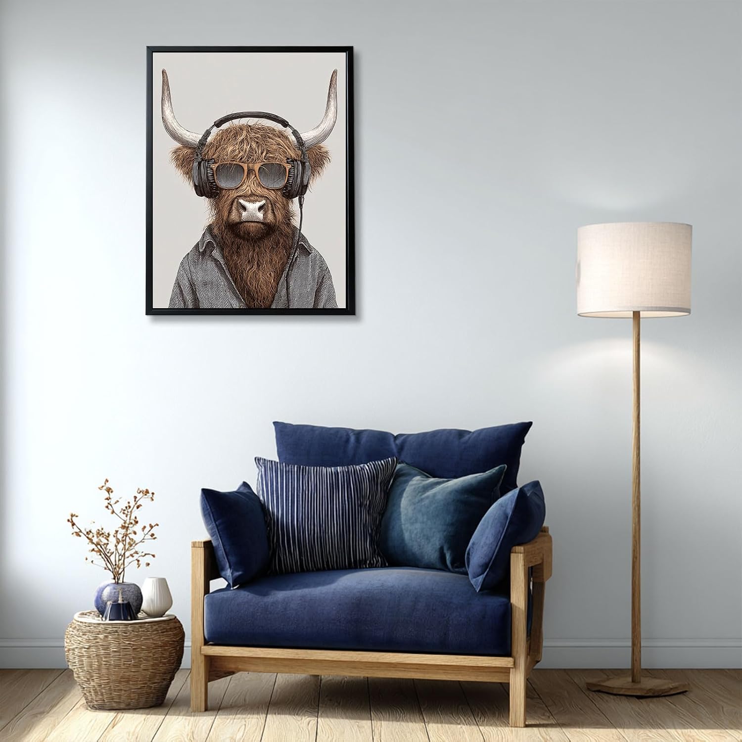 Halioyo Highland Cow Canvas Wall Art, Black Framed Cow Print(12x16 Inch) image 2