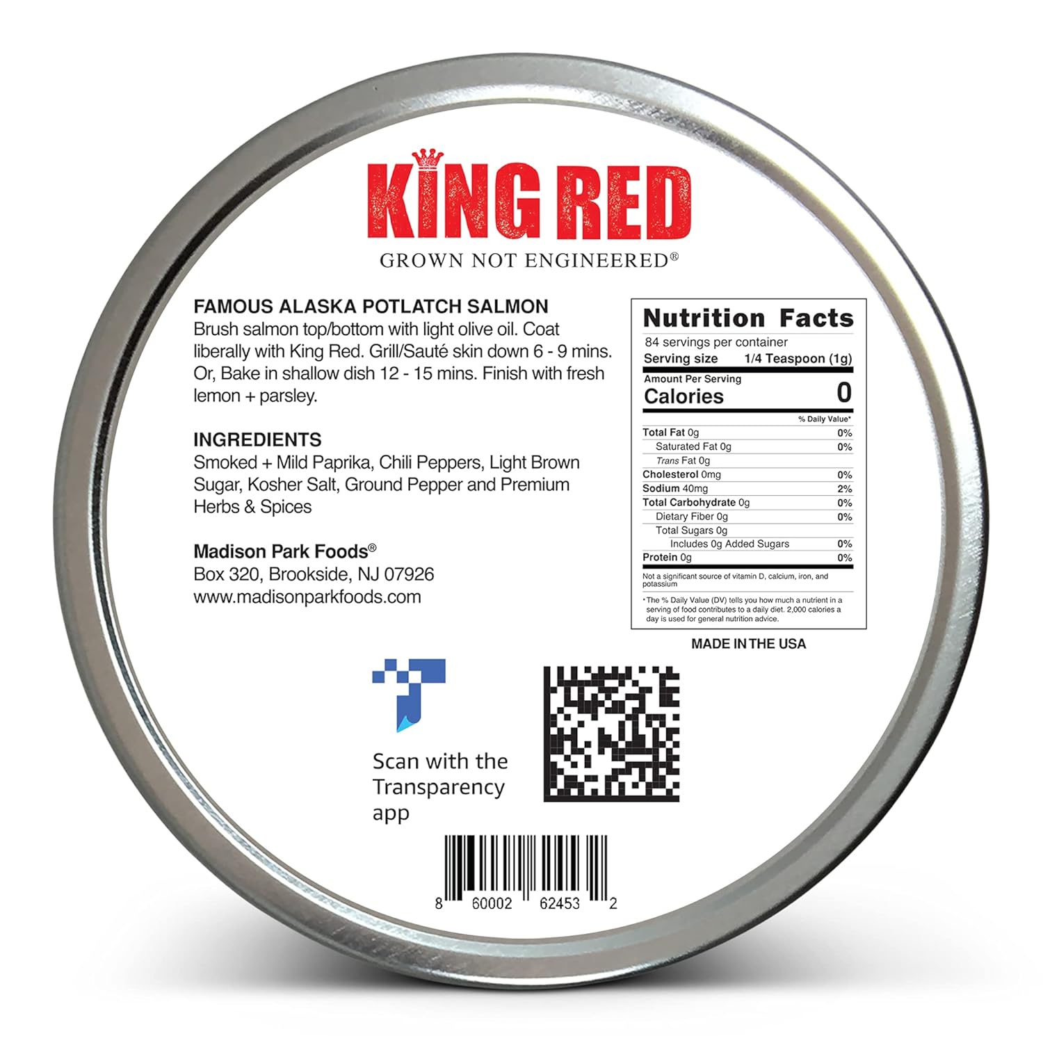 2 - King Red Salmon Rub – Classic Potlatch Seasoning Dry Spice Blend - Grilled Salmon, Seafood and Veggies – All Natural, Gluten-Free, Keto, Low Salt and No MSG – 3oz Fresh-Sealed Pouch in Reusable Tin