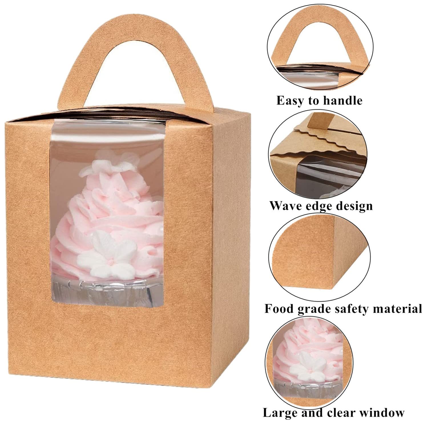 Scatole Per Cupcake Con Finestra - 30 Pezzi, Ideali Per Feste E Regali - Foto 2