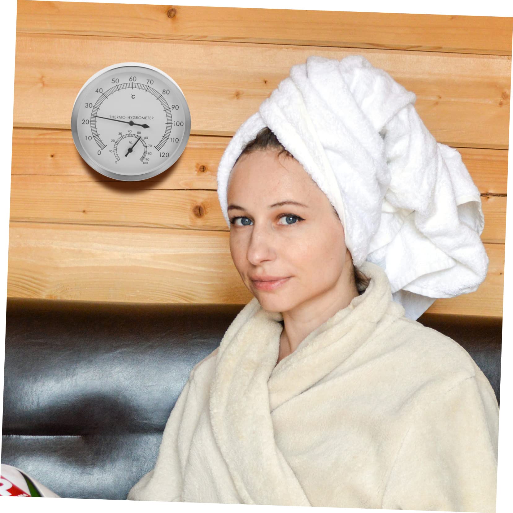 JOINPAYA High Precision Hygrometer Thermometer for Sauna Durable Humidity and Temperature Gauge Simple Sauna Thermometer for Accurate Measurements