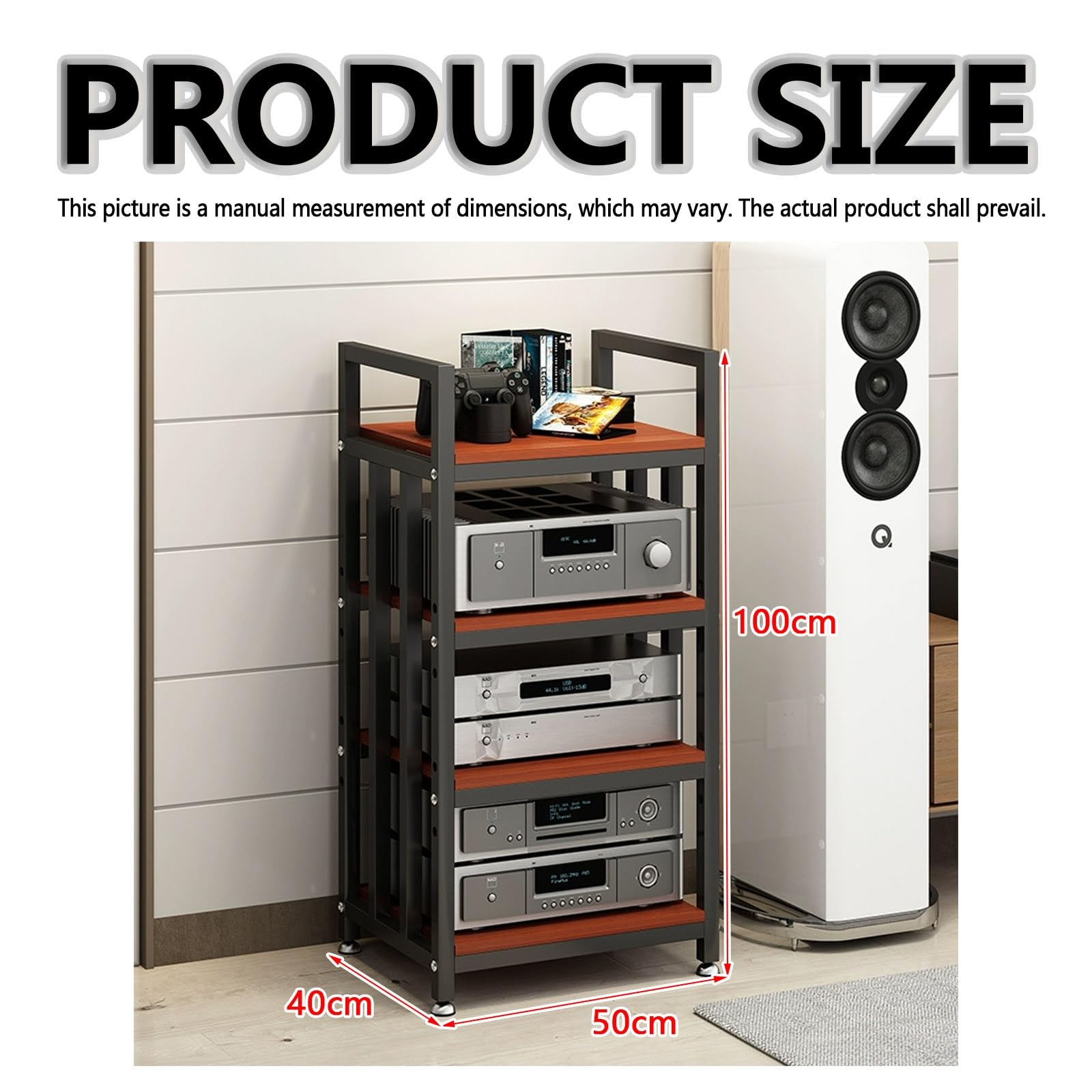 Supporto multi-strato per console multimediale per camera da letto, elegante giradischi e armadietto stereo per dischi in vinile e CD/DVD nizer per centro di intrattenimento.