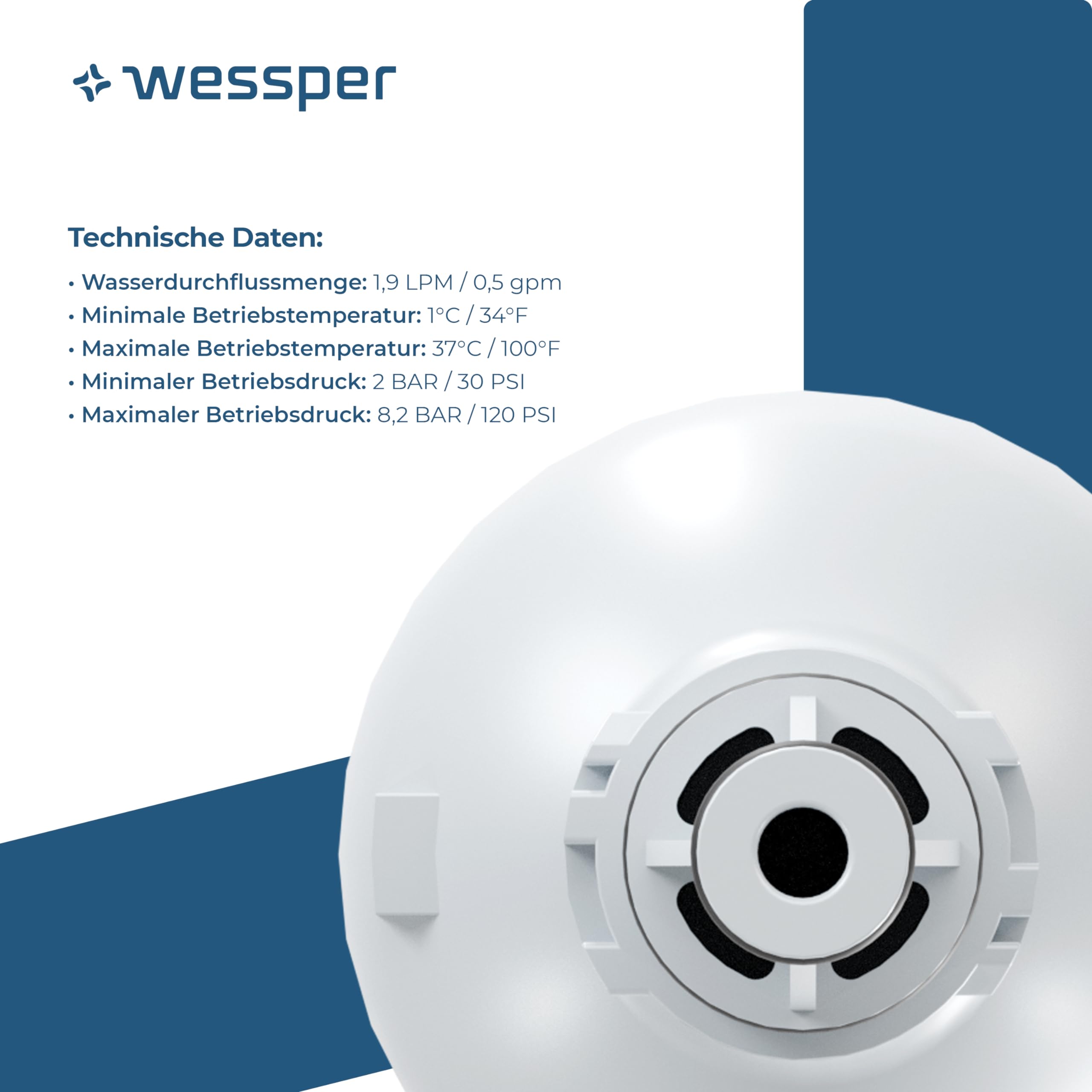 Wessper Wasserfilter für Kühlschrank, Wasserfilter Patronen Kompatibel mit Liebherr Kuehlschrank, Ersatz für Filter 7440002 7440000, Aktivkohlefilter "BPA FREE" - 2 Stück