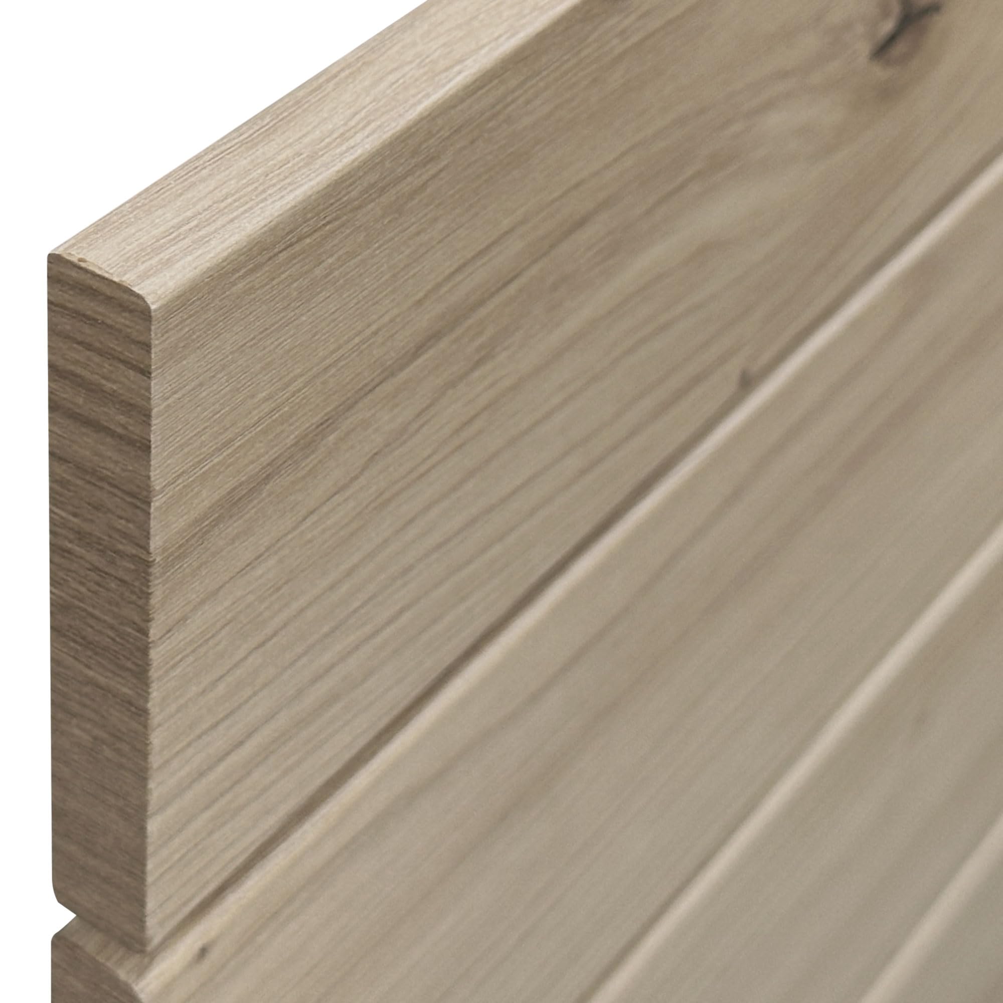 DHOME Recyceltes MDF Holz Kopfteil im Palettenstil Horizontales Bed Pallets Beschläge inklusive (110x46 Palette 5, Eiche)