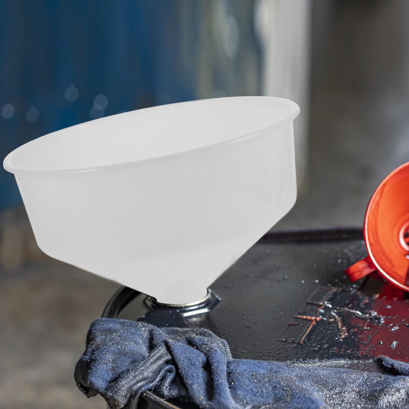Embudo de Cocina de Boca Ancha Grande, Plástico Blanco, Uso Versátil