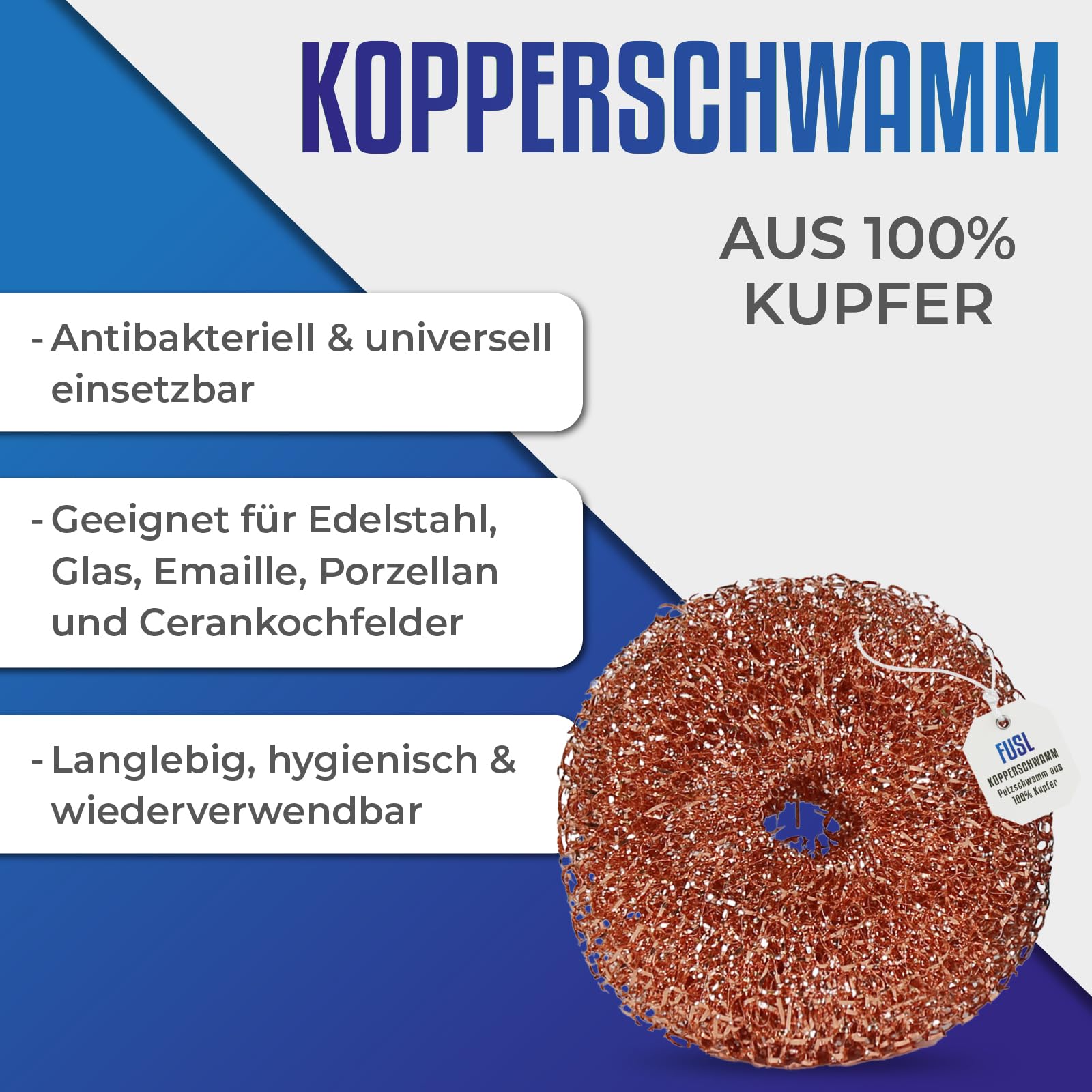 Reinigungsset 3x500 ml + Kupferschwamm – Krustenlöser, Fettlöser & Backofenreiniger Power-Schaum für Grill, Backofen, Pfanne, Ceranfeld & mehr – stark gegen Eingebranntes & fettige Rückstände