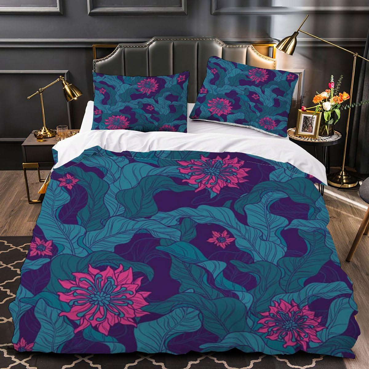Fusion Tropical Bettbezug-Set Doppelbett - Ockerfarben Mit Palmblatt-Muster