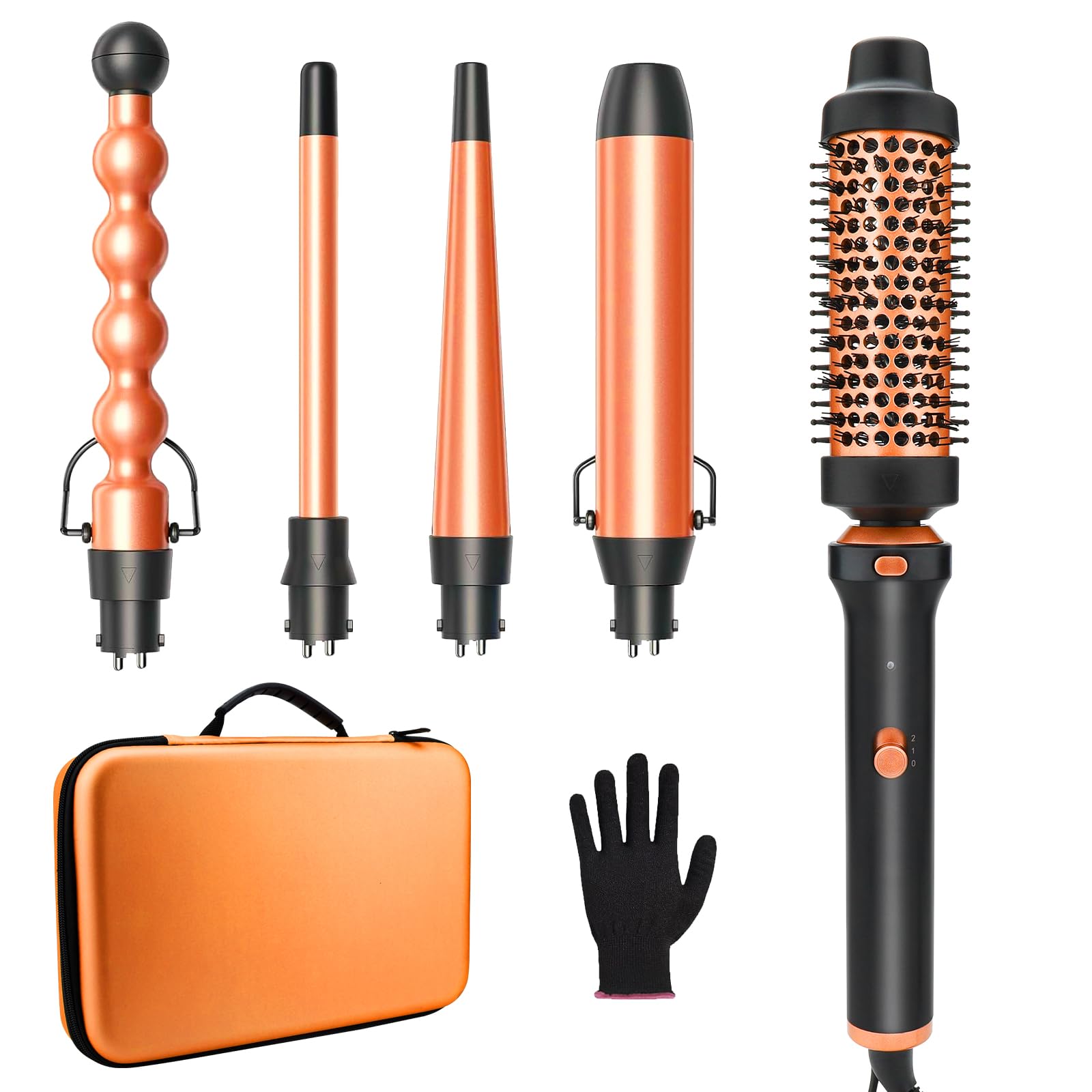 GSKY 5 in 1 Hair Curling Irons Curling Iron Wand 5Pcs 0 5 to 1 25 Inch with