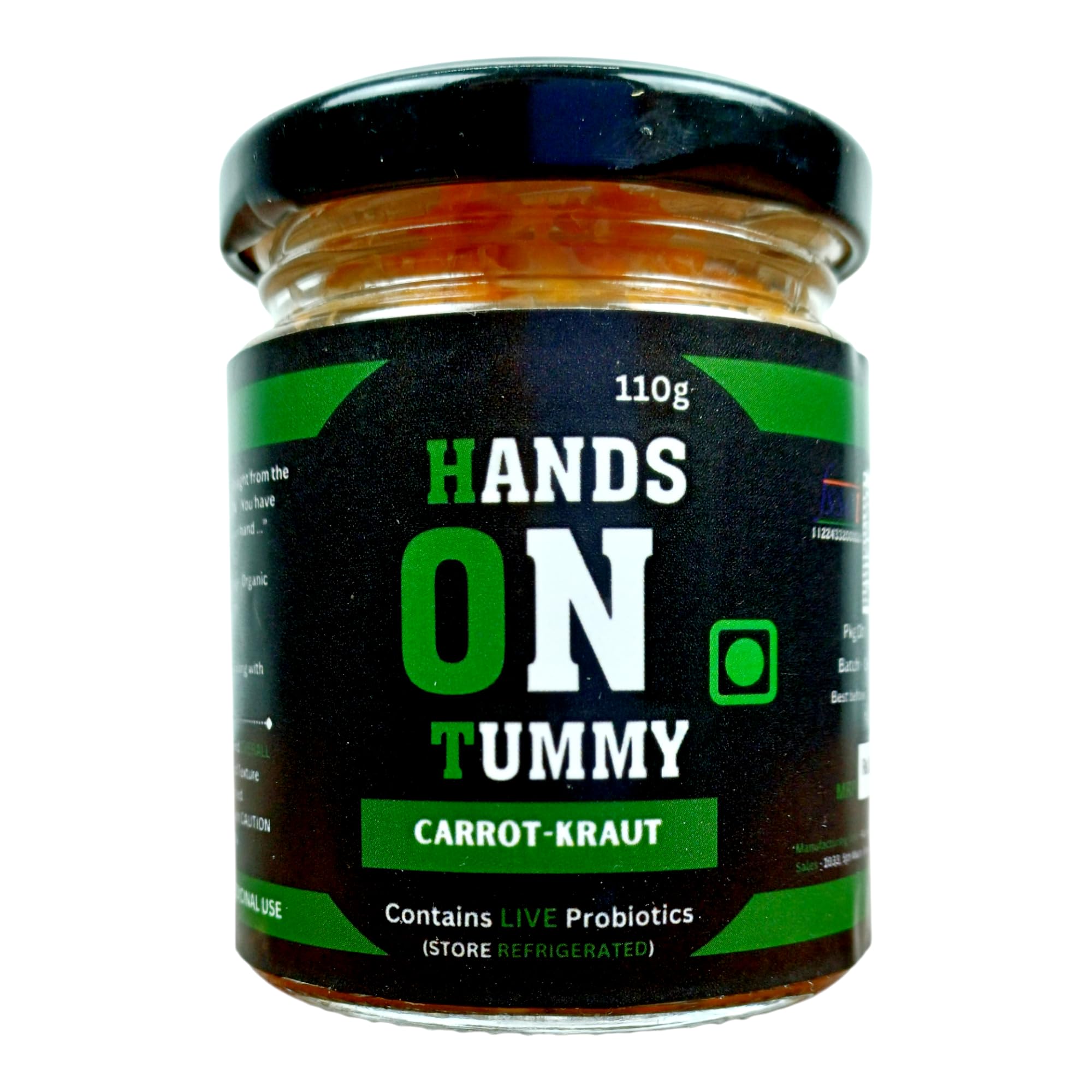 Hands on Tummy - Sauerkraut (110 Grams) - Probiotic - Fermented Cabbage + Carrot Mixed Pickle - Organic-image-10