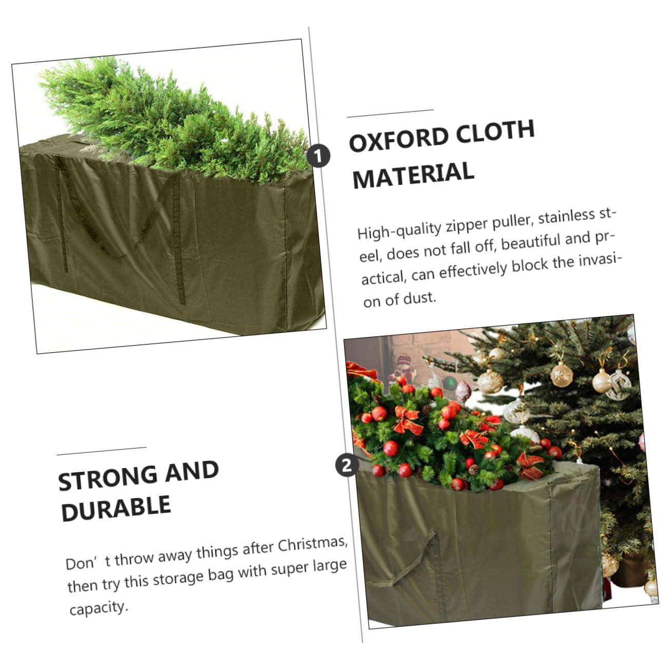 Anneome Oxford Weihnachtsbaum Aufbewahrungstasche Robust Uv Beständig Großer Staubschutz mit Langlebigem Metallreißverschluss für Künstliche Christbäume Lagerung und Schutz