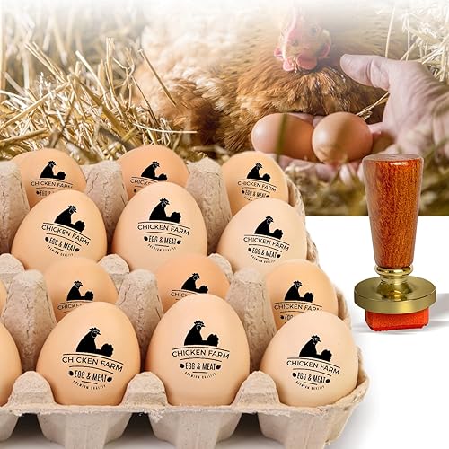 Miniatura 6 de Sello de huevo, sellos de huevos personalizados para huevos frescos, diseños únicos personalizados para huevos de gallina de granja, marca en huevos