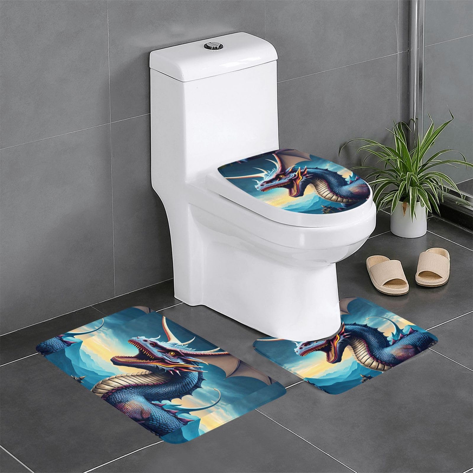 Tapis dragon rugissant pour une salle de bain moderne et sécurisée au quotidien
