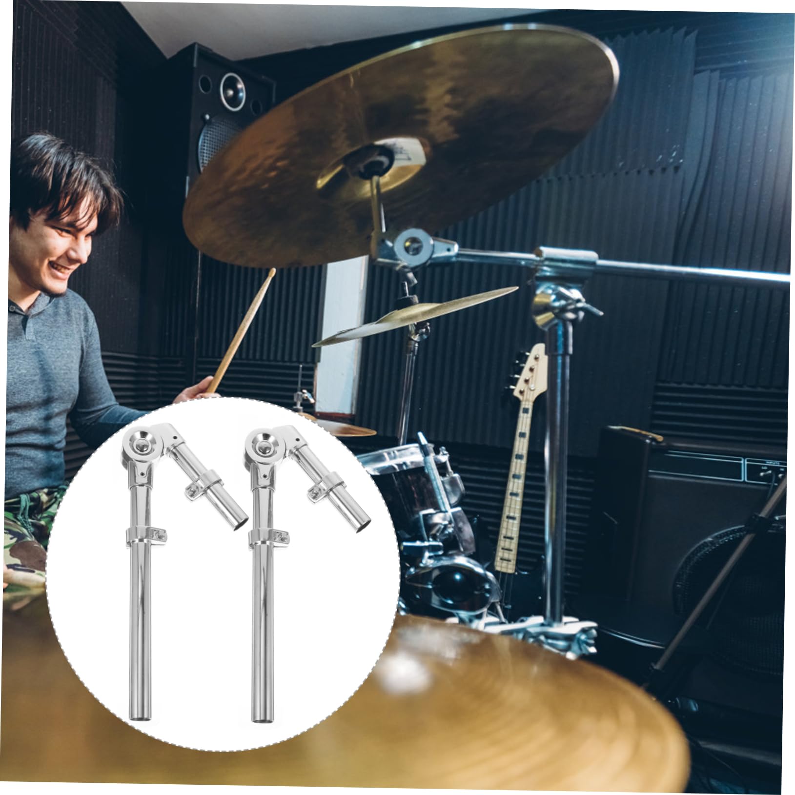 Tom Drum Halterung aus Metall, Silber, 1 Paar, Tragbar