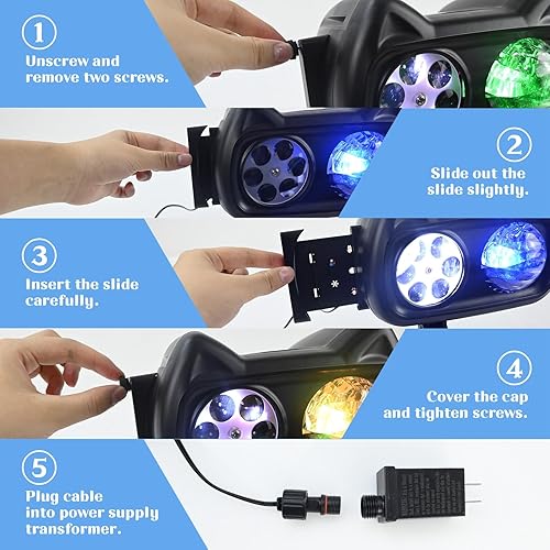 Miniatura 4 de Proyector de luces de Navidad 12 en 1 para exteriores, lámpara LED impermeable IP65, lámpara LED giratoria de 180 para Navidad, fiesta de Halloween,