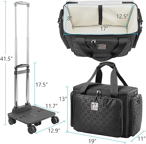 Miniatura 30 de Bolsa para máquina de coser con ruedas universales, funda de transporte para máquina de coser con cremalleras YKK, compatible con la mayoría