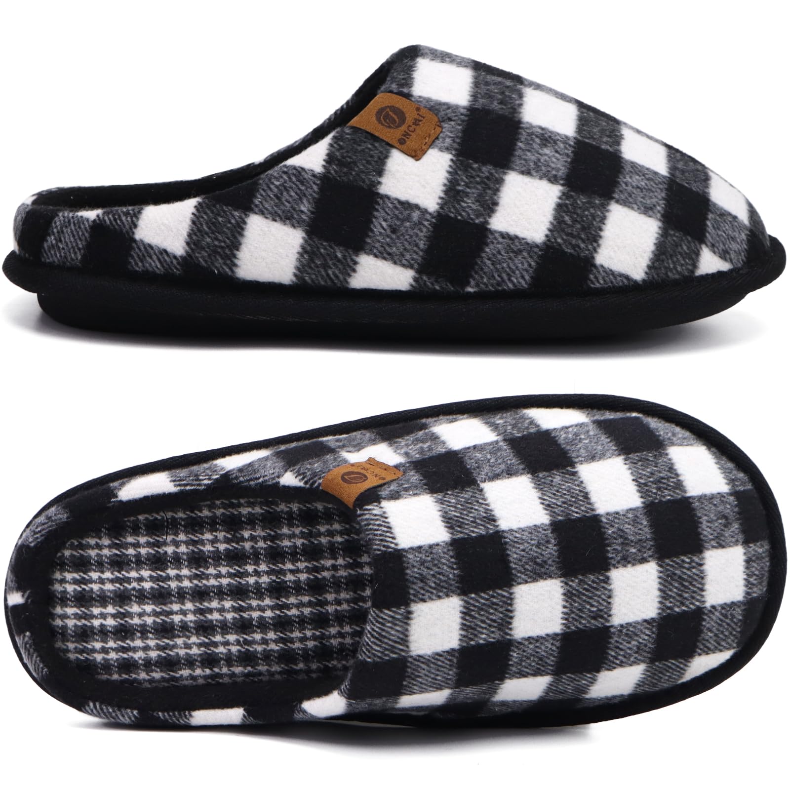 ONCAI Pantofole da Uomo Invernali, Comoda Memory Foam Calde Scarpe da Casa in Lana Con Suola Antiscivolo Taglia 40-49 EU