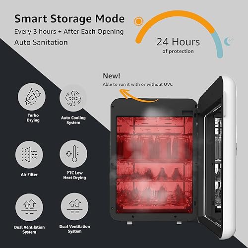 Miniatura 5 de WABI UVC LED 3 en 1 desinfectante y secadora caja de 360  Desinfecta, seca y almacena artículos diarios, equipo de alimentación para bebés y