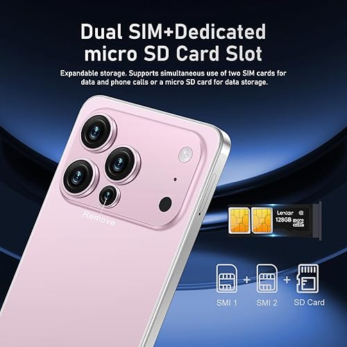 Miniatura 5 de SZV 17PROMA X 12+512GB Smartphone desbloqueado, pantalla HD de 6.99 pulgadas, batería Android 15, 7000 mAh, teléfono desbloqueado, identificación