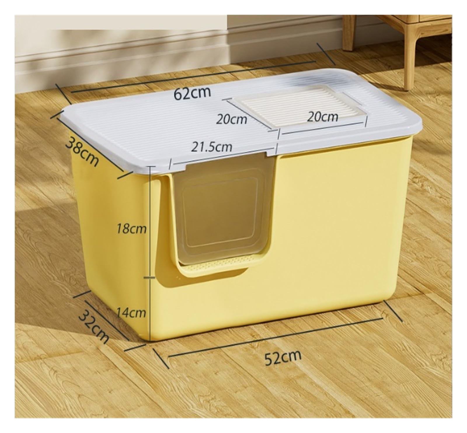 Caja de Arena for Gatos Cerrada con Tapa, Bandeja de Arena extraíble de Lados Altos y Grandes, Inodoro for Gatitos de fácil Limpieza for Interiores(Grey)