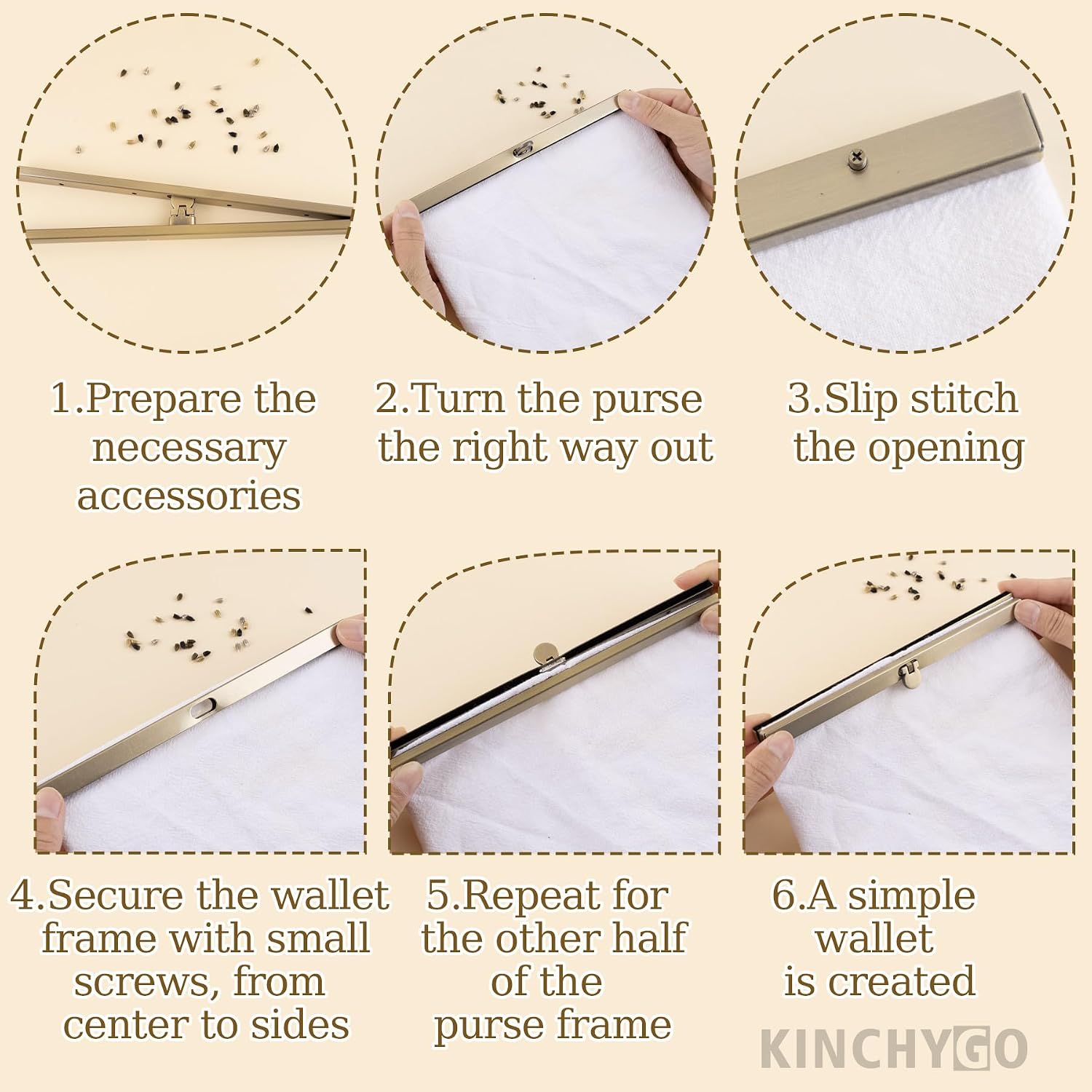 KINCHYGO, 4 Pack 7.48inch Purse Clasp Flip Lock Wallet Frame Replacement for DIY Coin Bag Purse Making Crafts