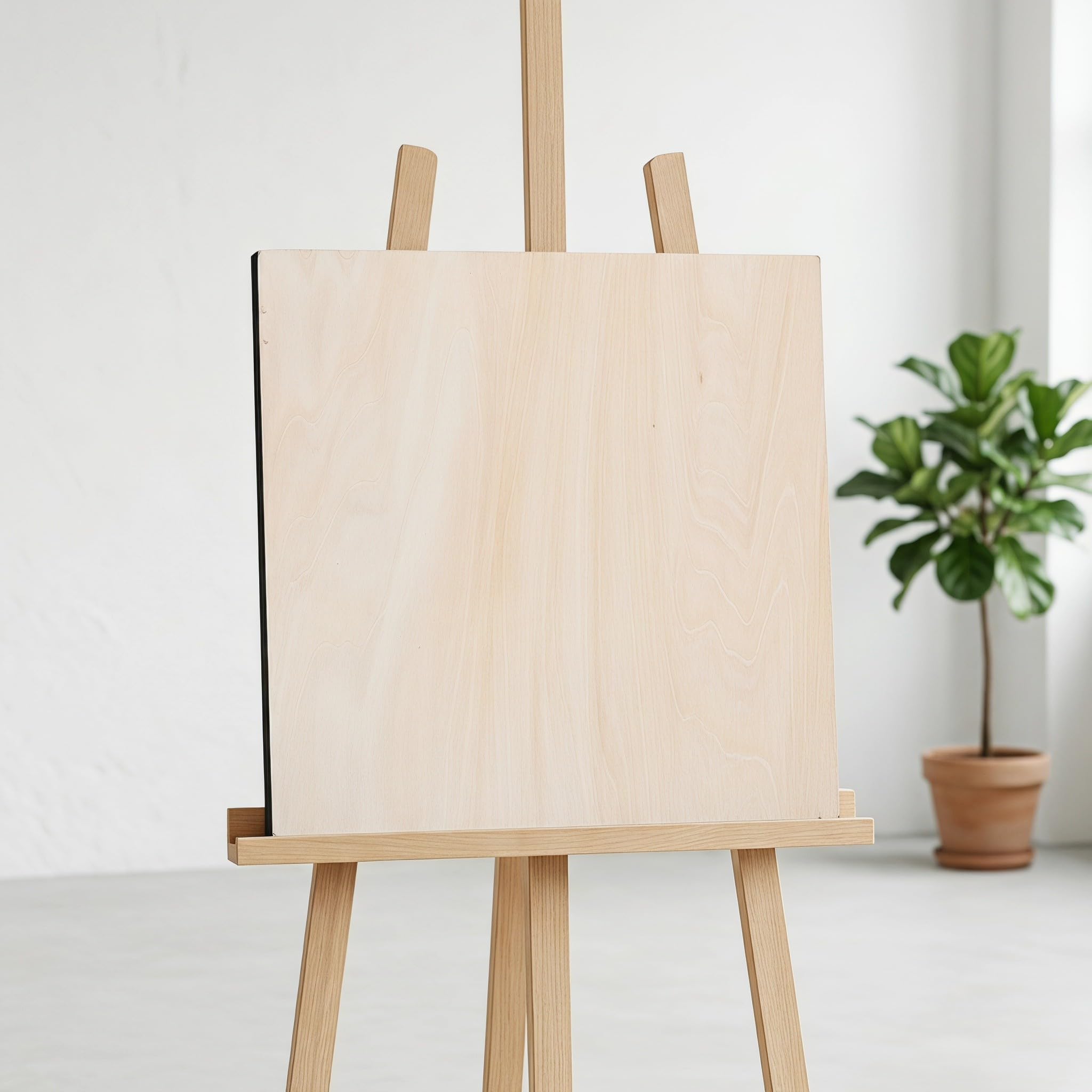 OUNONA 2 nieukończone panele z płótna rzemieślniczego z drewna, 12" x 12" tablica do malowania i szkicowania, panel z drewna do pirografii, puste tablice artystyczne do galerii