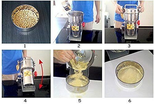 Miniatura 7 de Molinillo eléctrico de grano de 70.55 oz, máquina de polvo tipo oscilante 3800 W, molinillo de medicina herbaria china para el hogar, pulverizador