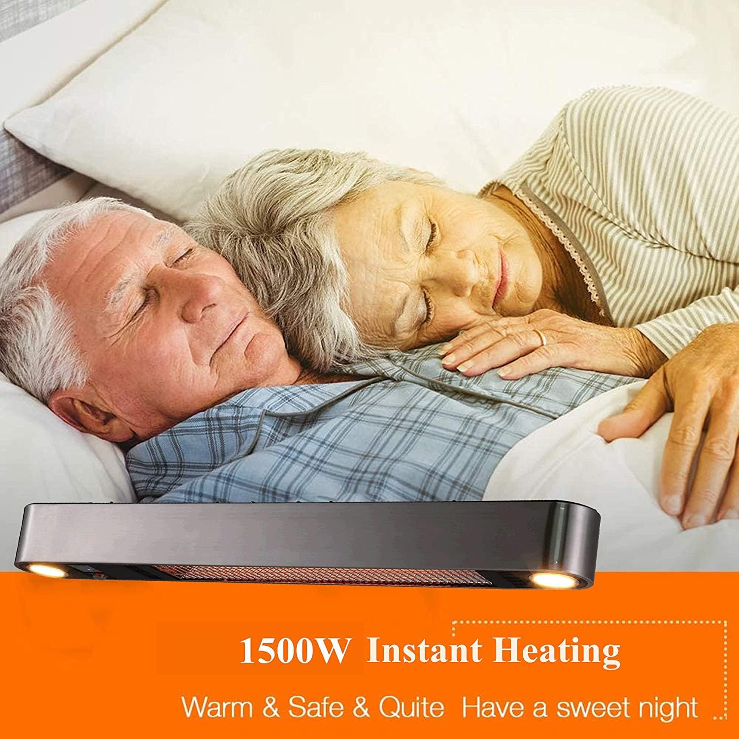 Wall-Mounted Patio Heater Ceiling Hanging Outdoor Heater with LED Light & Remote Control, Fast Heating Infrared Heater for Outdoor and Indoor