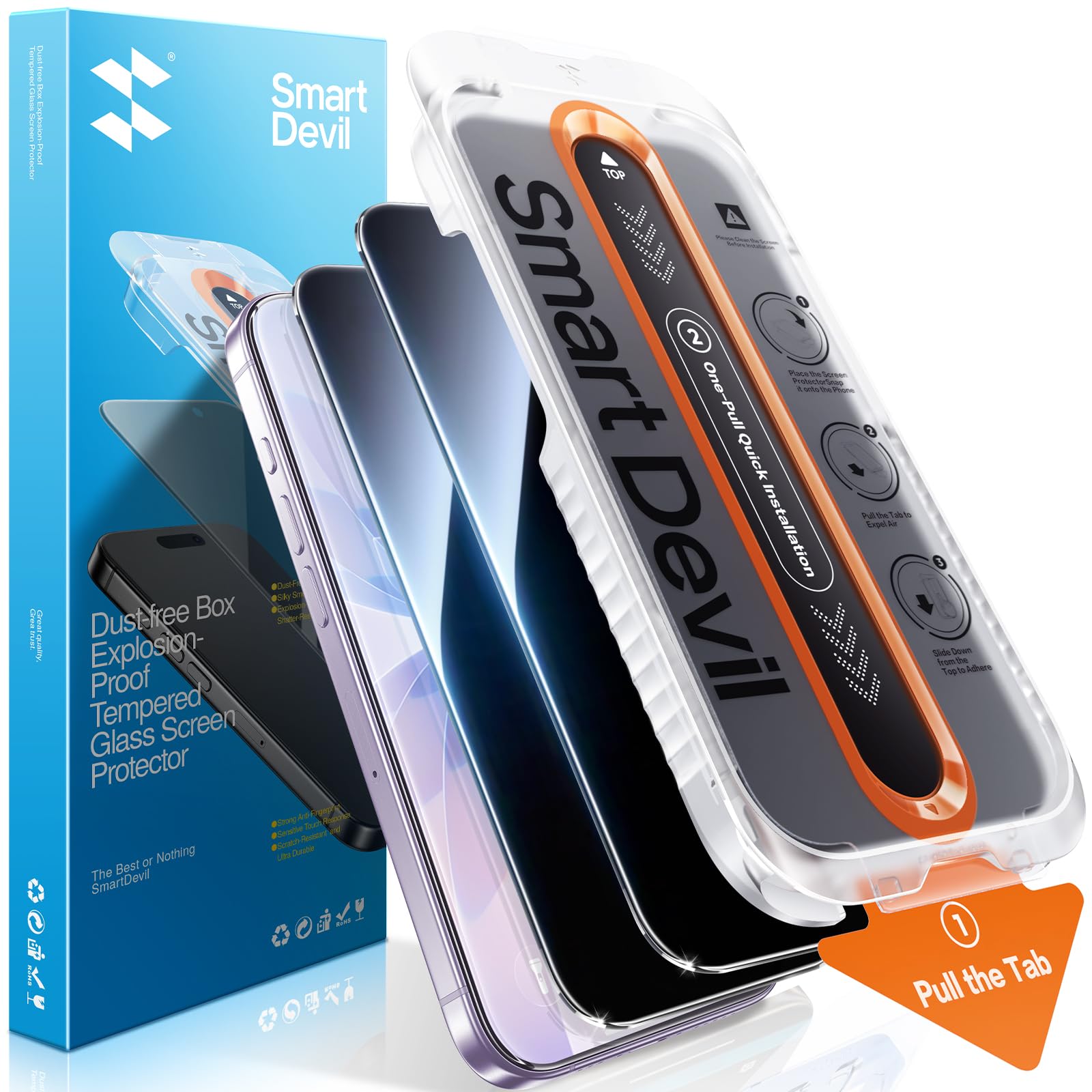 SMARTDEVIL 2 Pack Privacy Screen Protector for iPhone 17